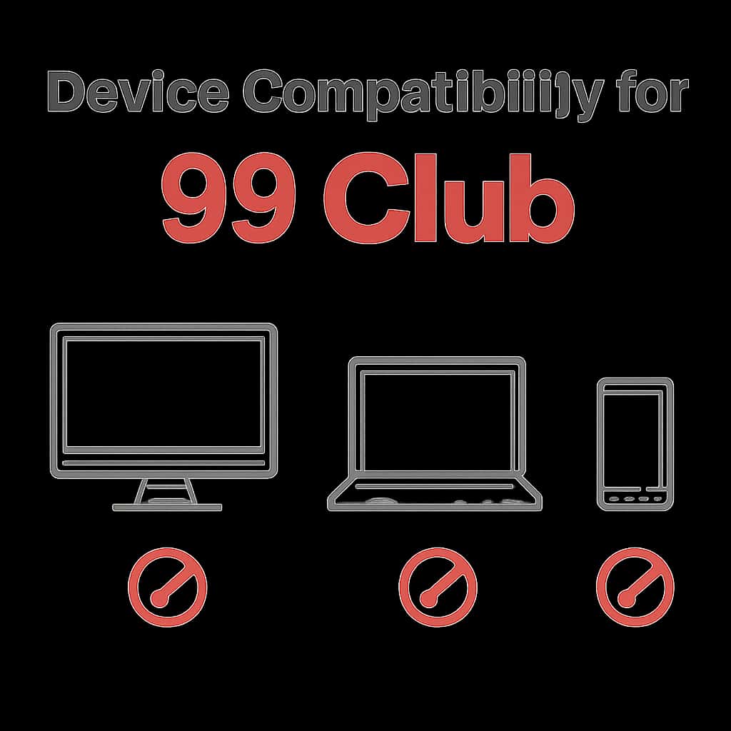 An illustration explaining device compatibility for 99 Club.