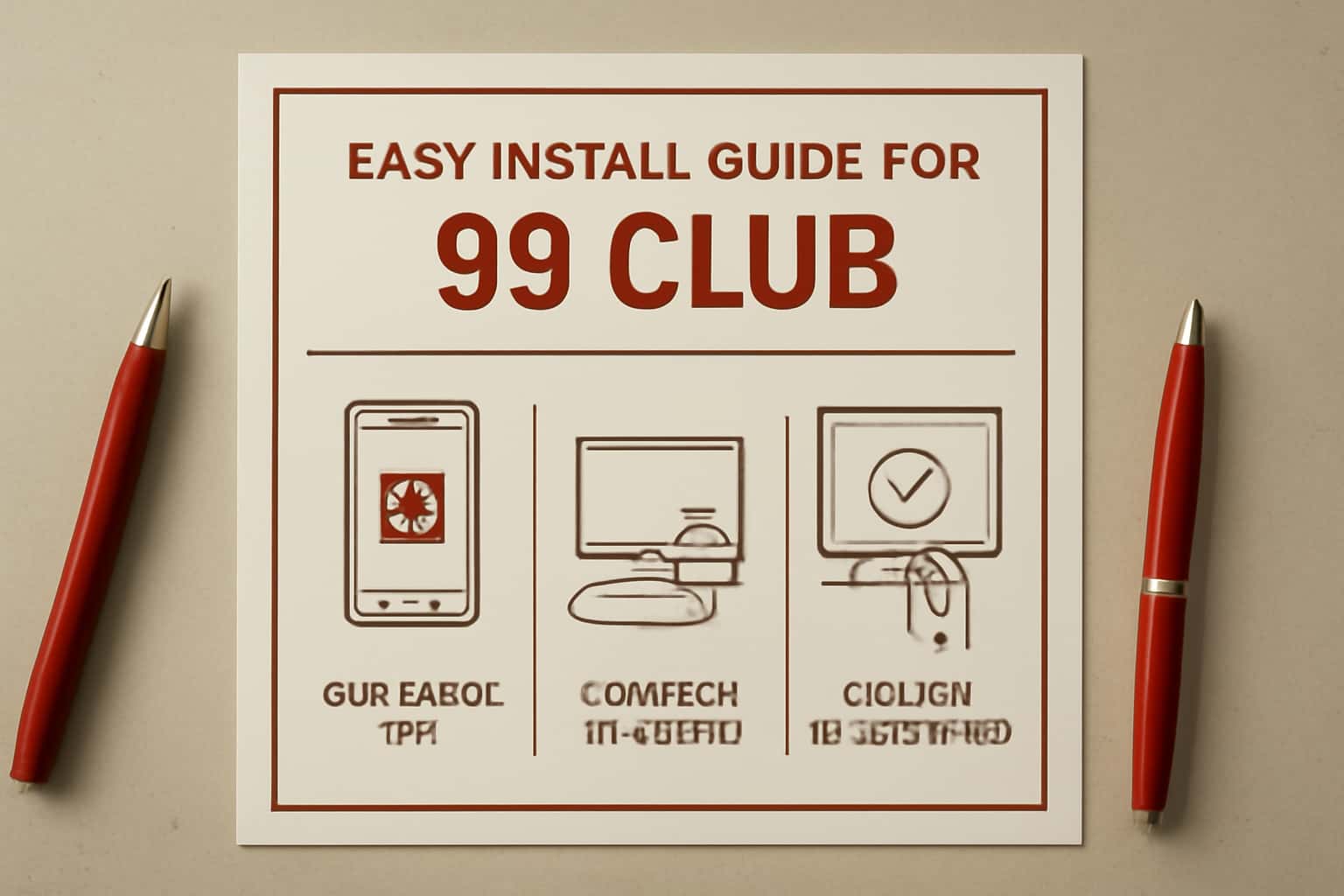 Visual representation of the Easy Install Guide for 99 Club, showcasing installation steps.