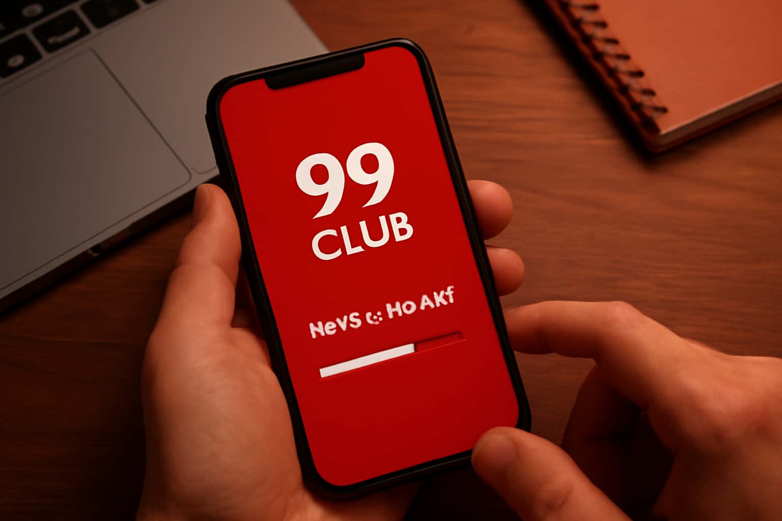 An informational scene illustrating the steps to install the 99 Club app.