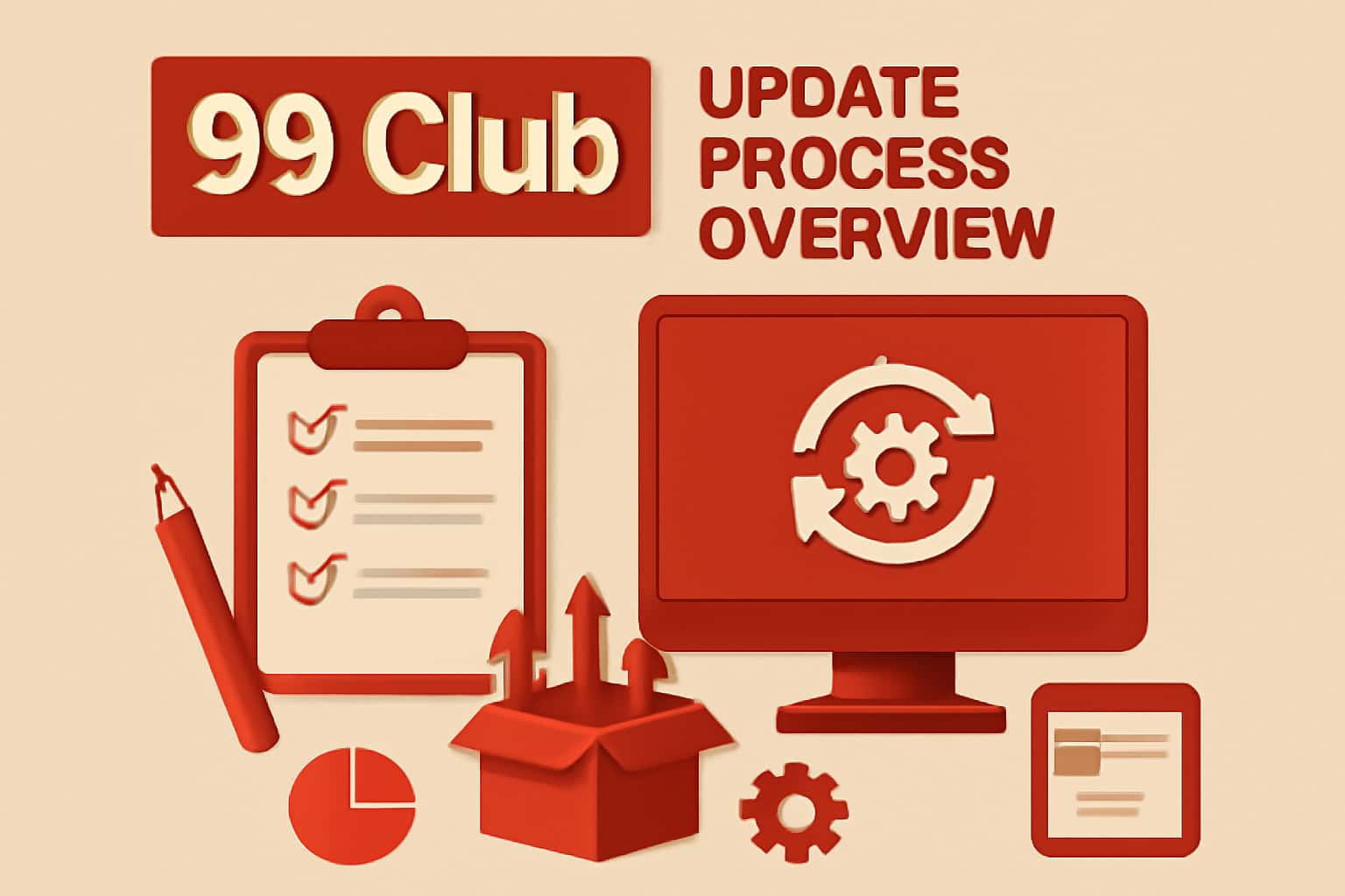Informational overview of the 99 Club update process showing the title prominently.