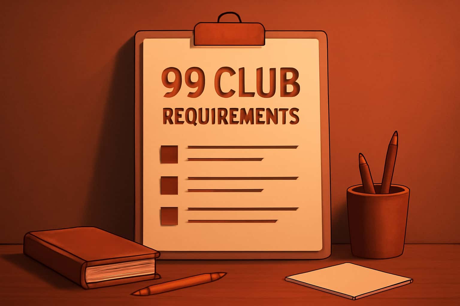 An informative scene showcasing essential requirements for the 99 Club app.