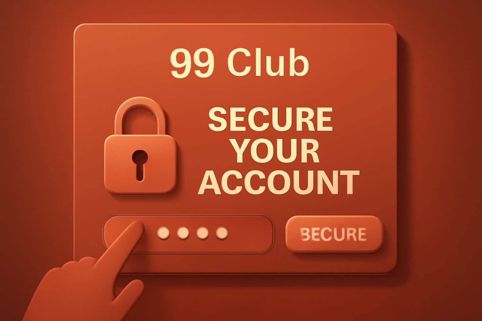 A professional scene depicting the security measures for a 99 Club account.