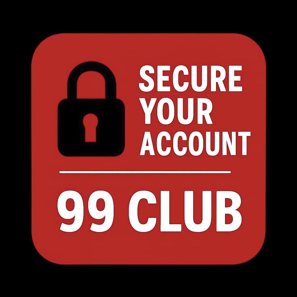 A badge symbolizing account security for the 99 Club app.